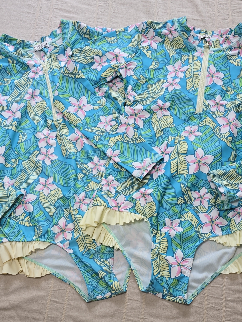 Danna Belle Girl Floral Print Rash Guard Swimsuits (Set of 2) Girls Size 12 - Picture 3 of 17